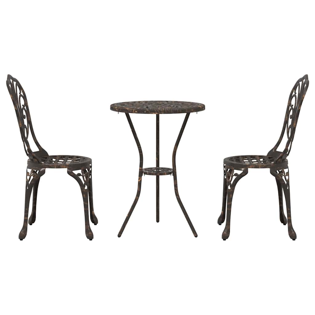 Hage Bistro Sett 3 pcs Bronse Aluminium