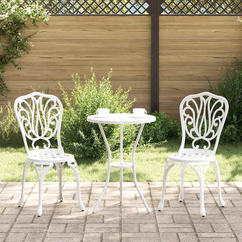 Hage Bistro Sett 3 pcs Hvit Aluminium