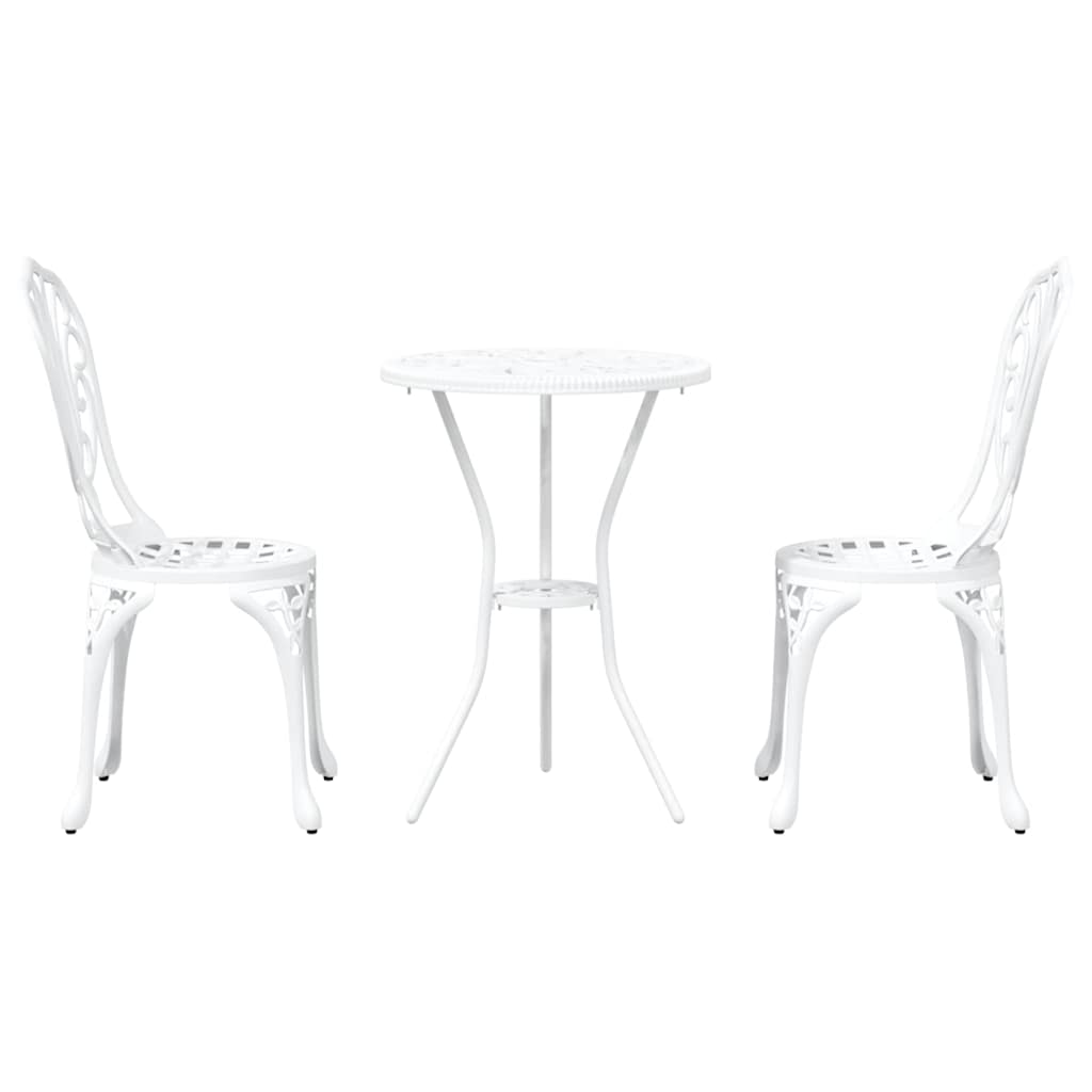 Hage Bistro Sett 3 pcs Hvit Aluminium