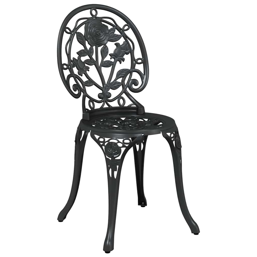 Hage Bistro Sett 3 pcs Svart Aluminium