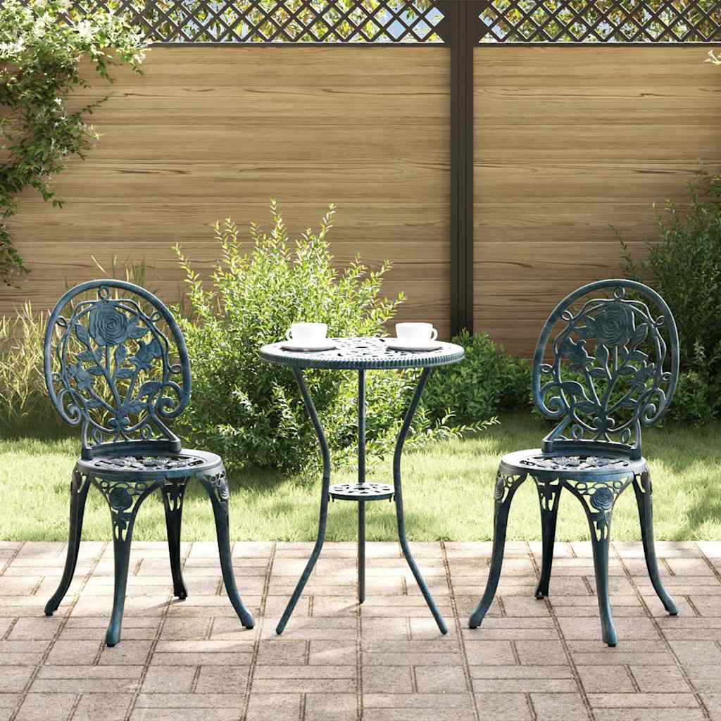 Hage Bistro Sett 3 pcs grønn Aluminium