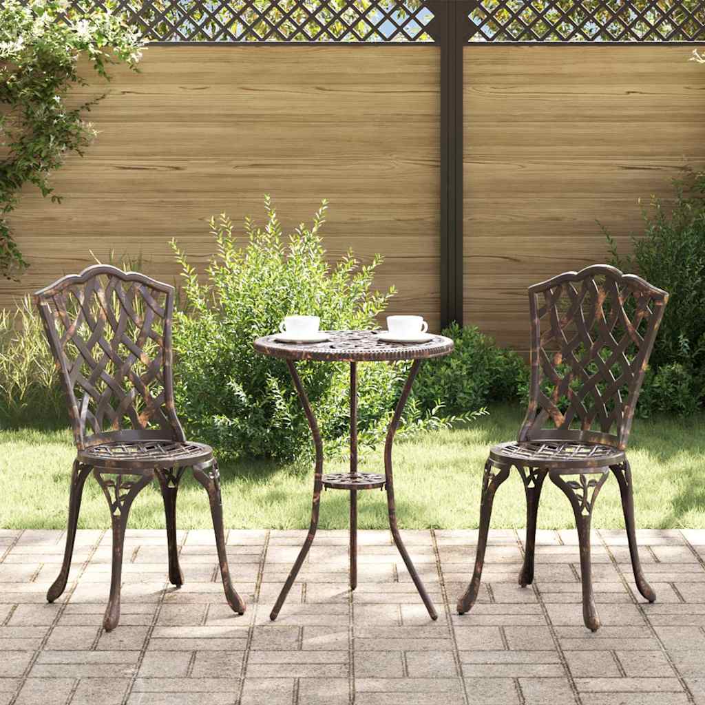 Hage Bistro Sett 3 pcs Bronse Aluminium