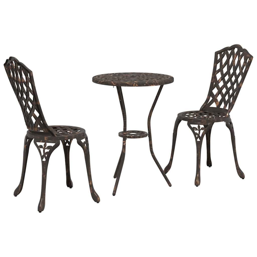 Hage Bistro Sett 3 pcs Bronse Aluminium