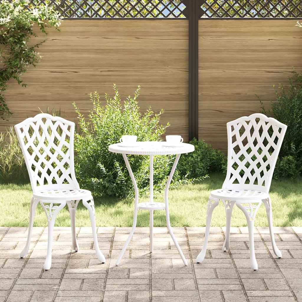 Hage Stol 2 pcs Hvit 39 x 40 x 87cm Aluminium