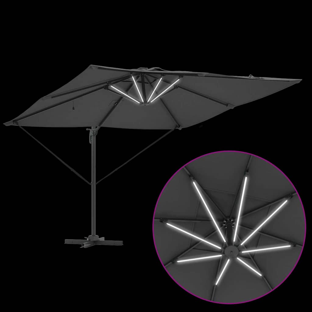 Parasoll Antrasitt 286 x 284 x 270 cm Aluminium og polyester