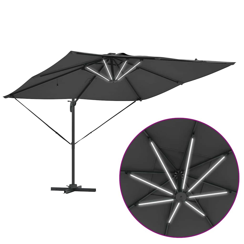 Parasoll Antrasitt 286 x 284 x 270 cm Aluminium og polyester