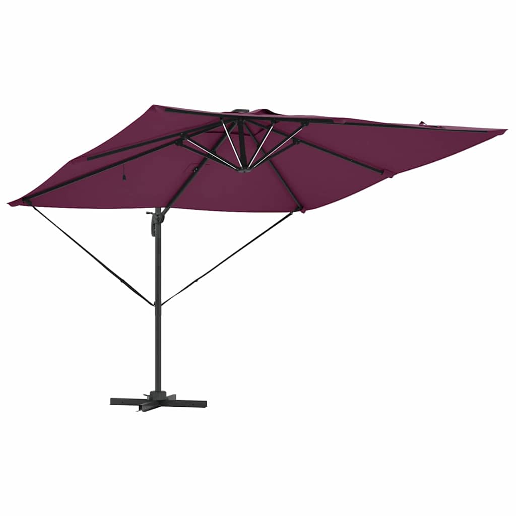 Parasoll Bordeaux Rød 286 x 284 x 270 cm Aluminium og polyester vidaXL