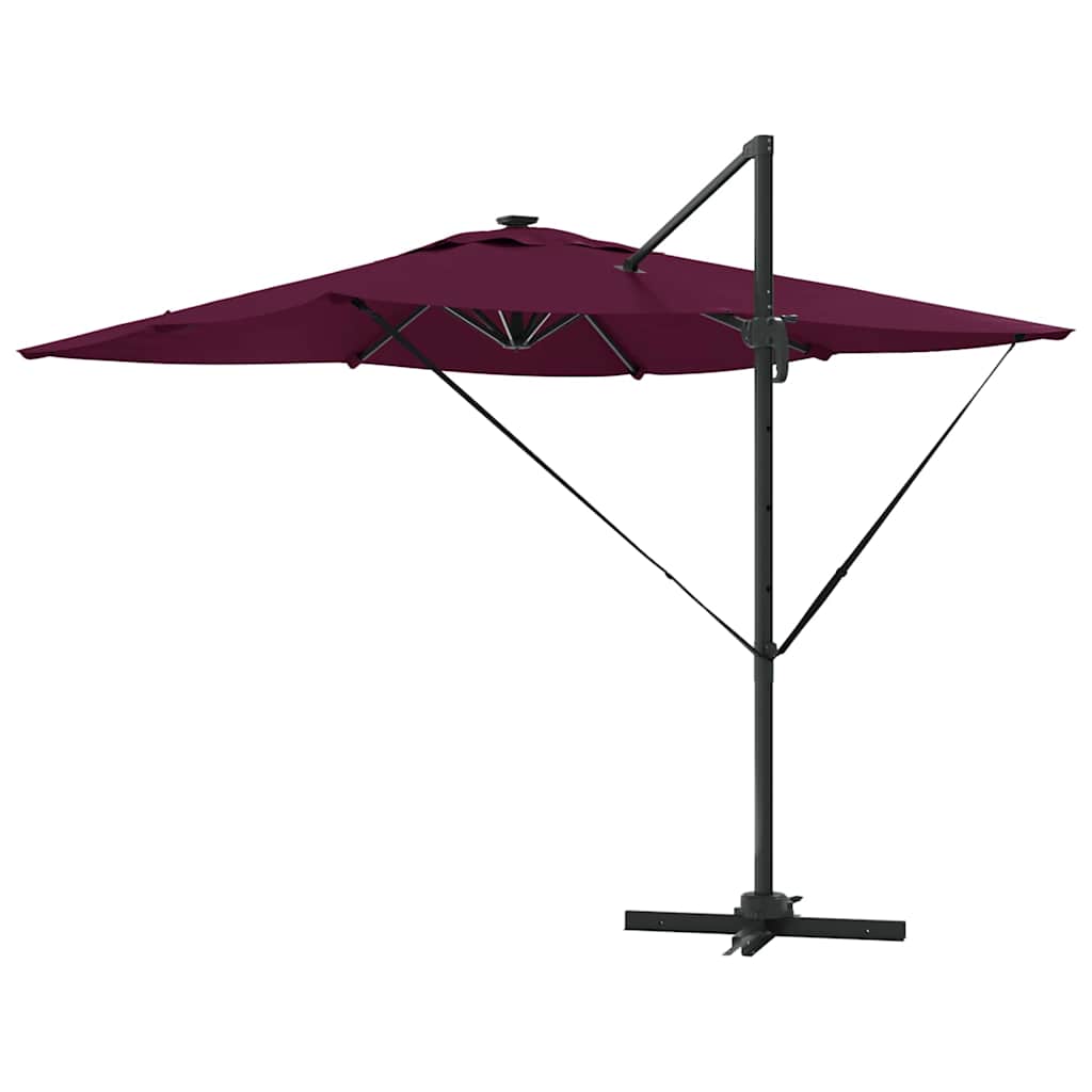Parasoll Bordeaux Rød 286 x 284 x 270 cm Aluminium og polyester vidaXL