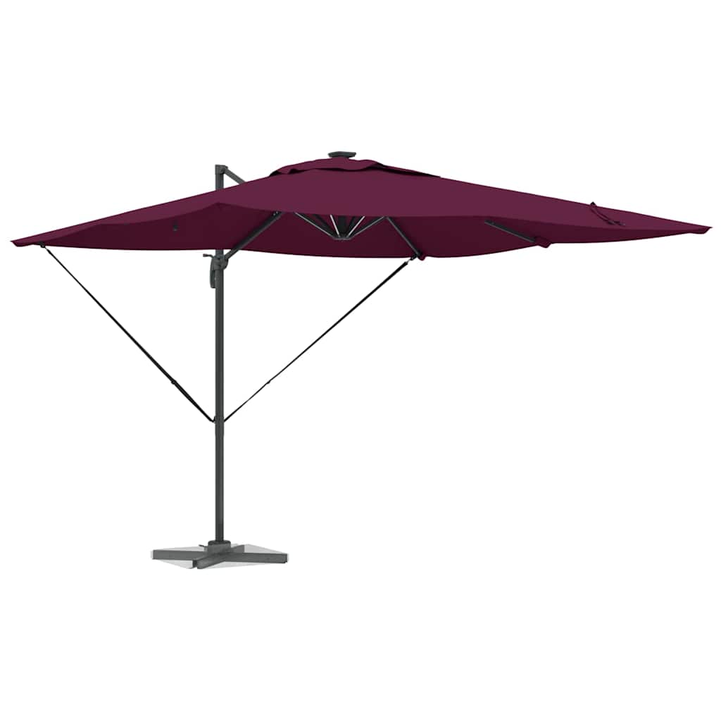 Parasoll Bordeaux Rød 286 x 284 x 270 cm Aluminium og polyester vidaXL