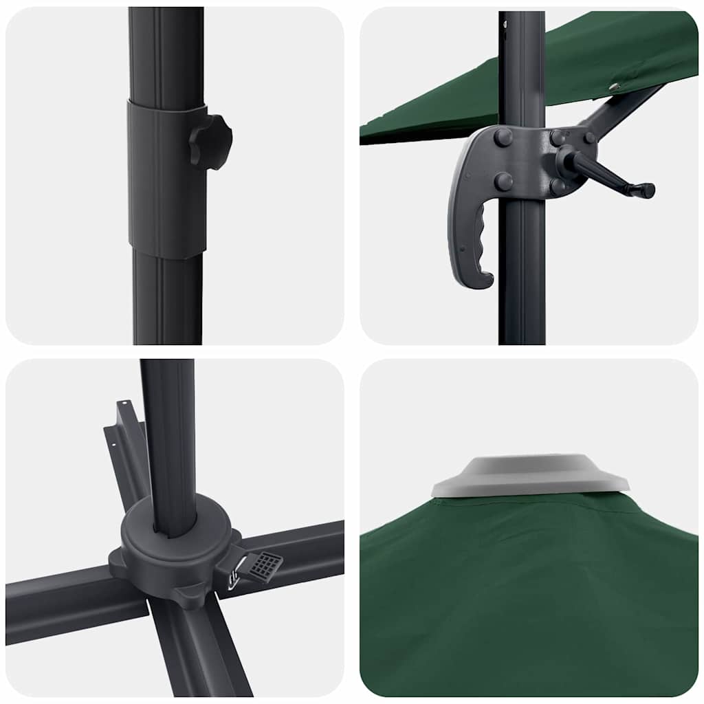 Roma parasol grønn 286 x 284 x 265 cm Aluminium og polyester
