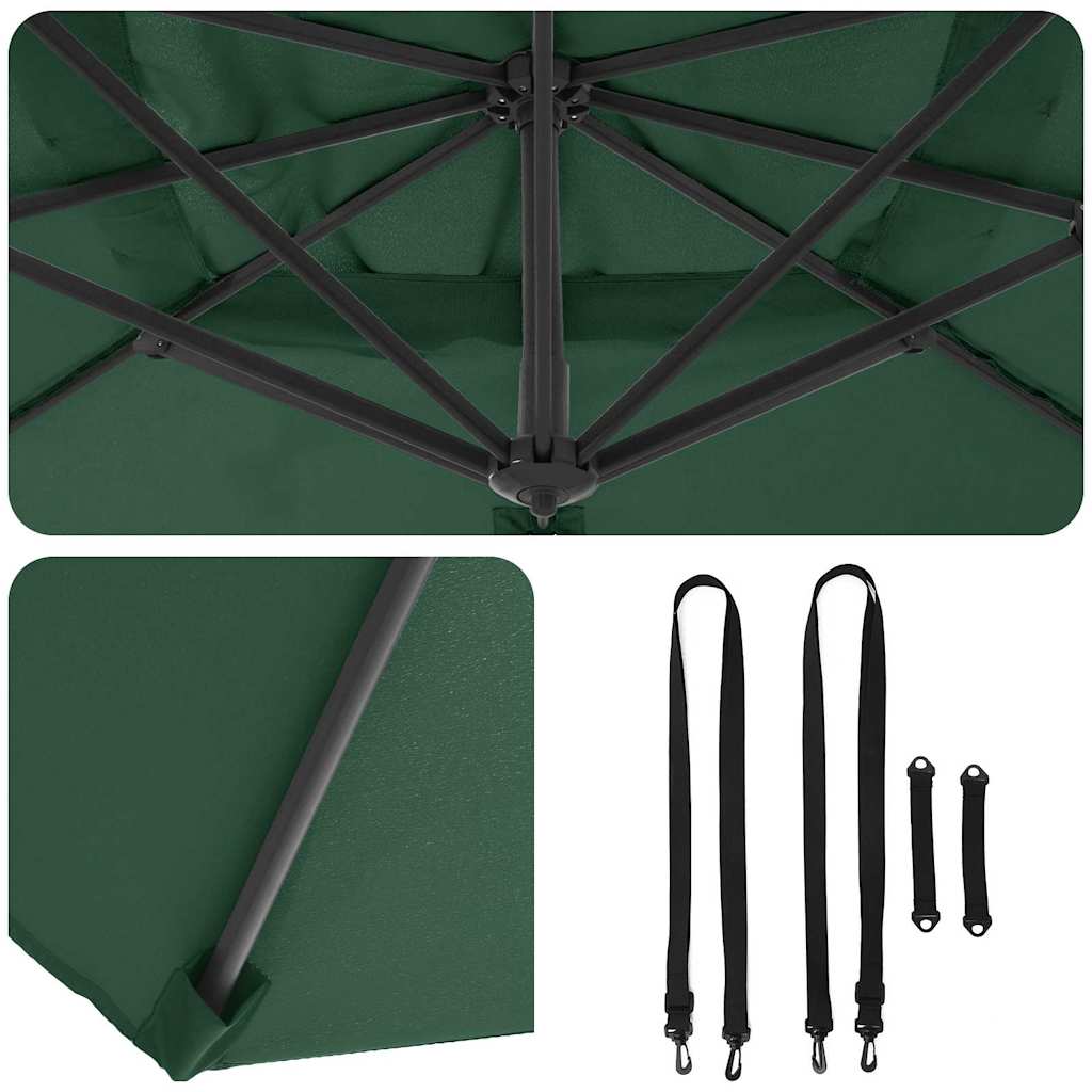 Roma parasol grønn 286 x 284 x 265 cm Aluminium og polyester