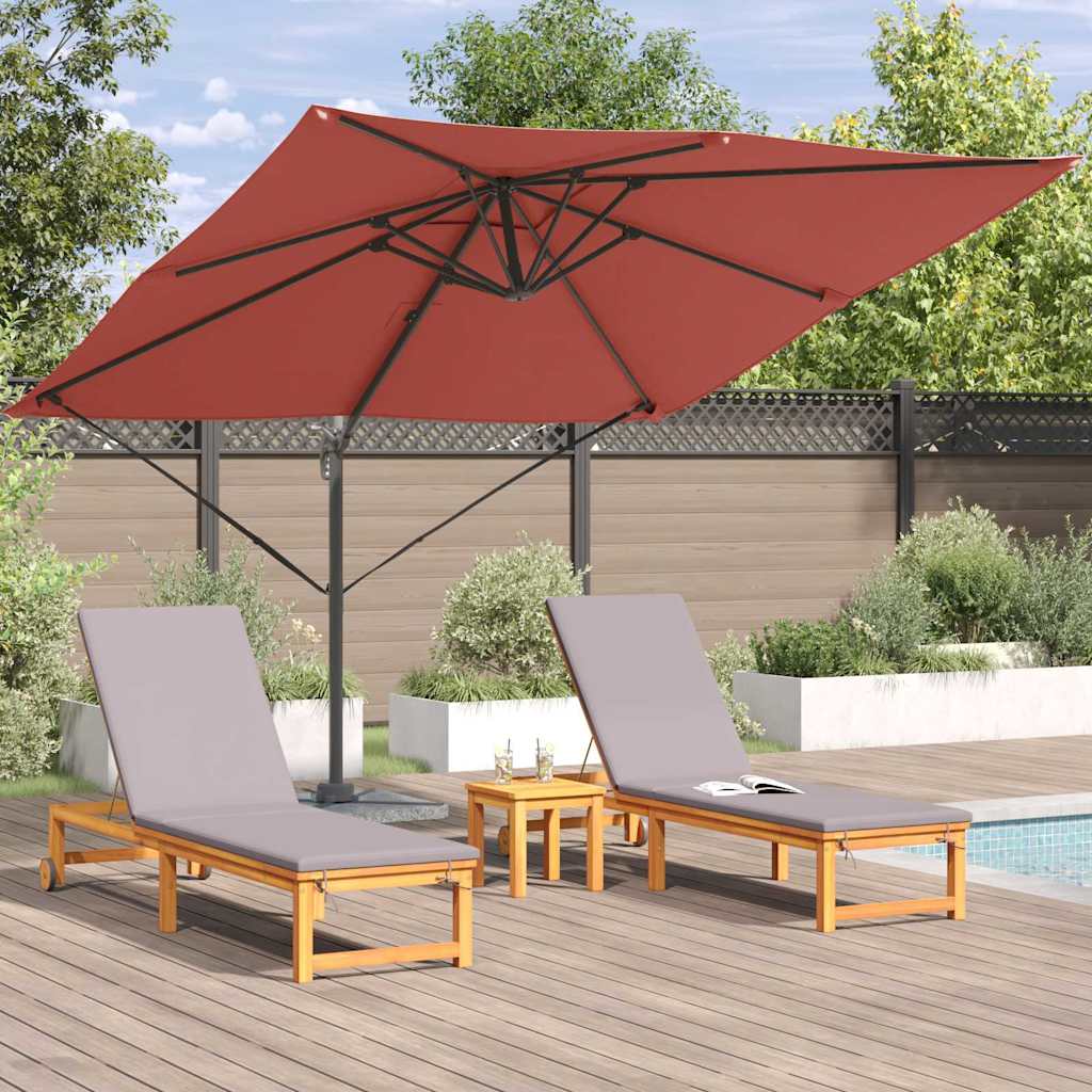 Roma parasol Rød 286 x 284 x 265 cm Aluminium og polyester