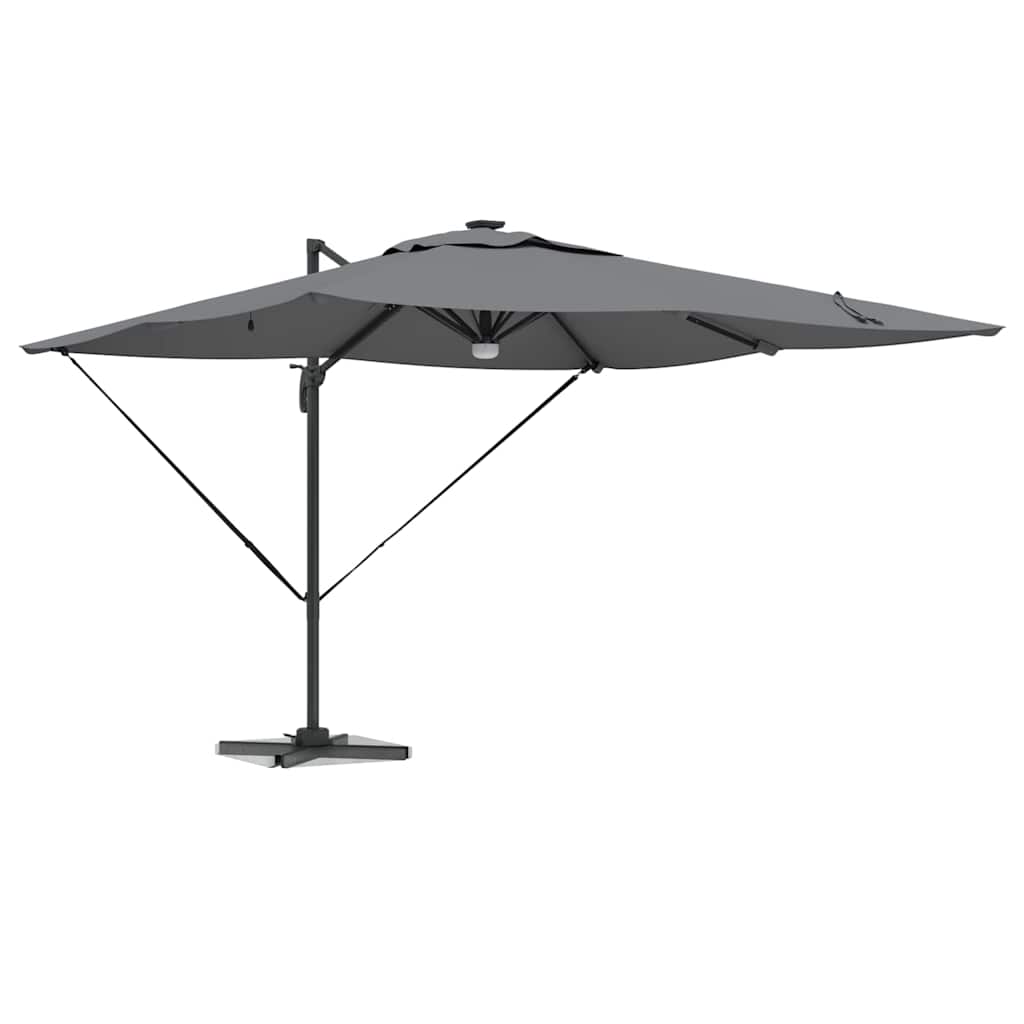 Roma parasol med LED -stripelys Antrasitt 286 x 284 x 270 cm