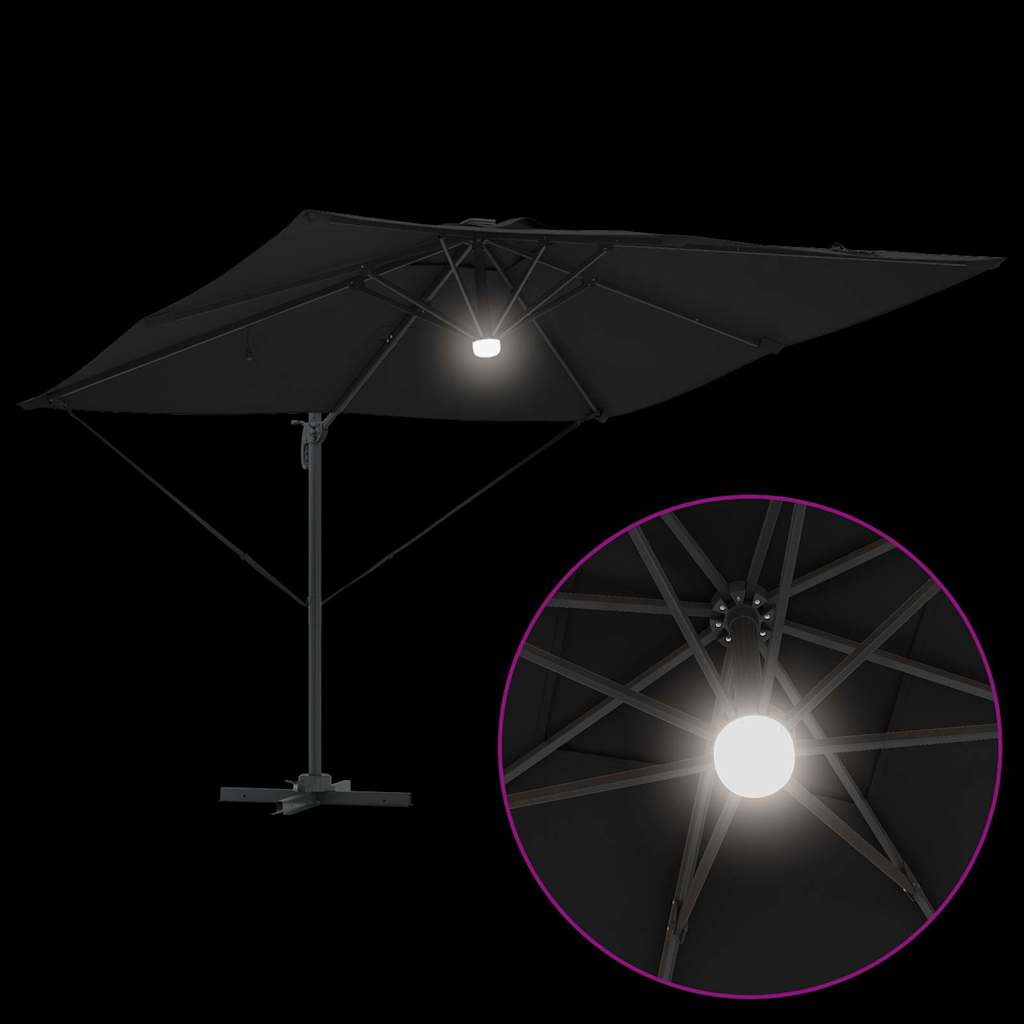 Roma parasol Svart 286 x 284 x 270 cm Aluminium og polyester