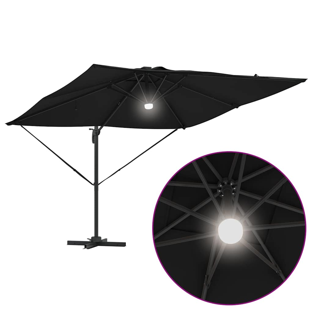 Roma parasol Svart 286 x 284 x 270 cm Aluminium og polyester