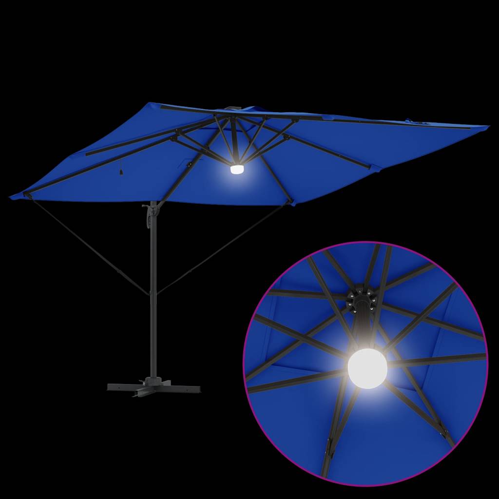 Roma parasol Blå 286 x 284 x 270 cm Aluminium og polyester