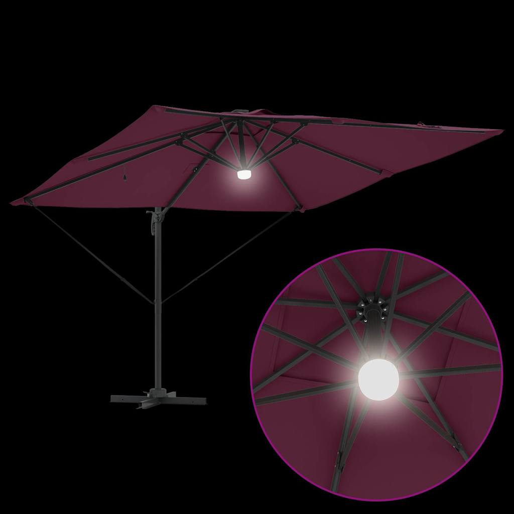 Roma parasol Rød 286 x 284 x 270 cm Aluminium og polyester