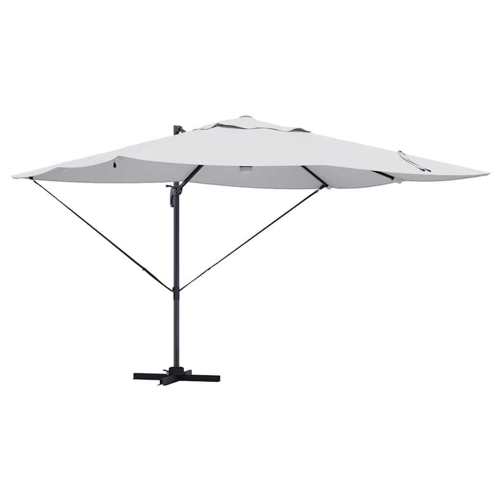 Parasoll sand 351 x 250 x 253 cm Polyester og aluminium