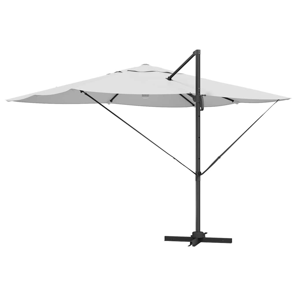Parasoll sand 351 x 250 x 253 cm Polyester og aluminium