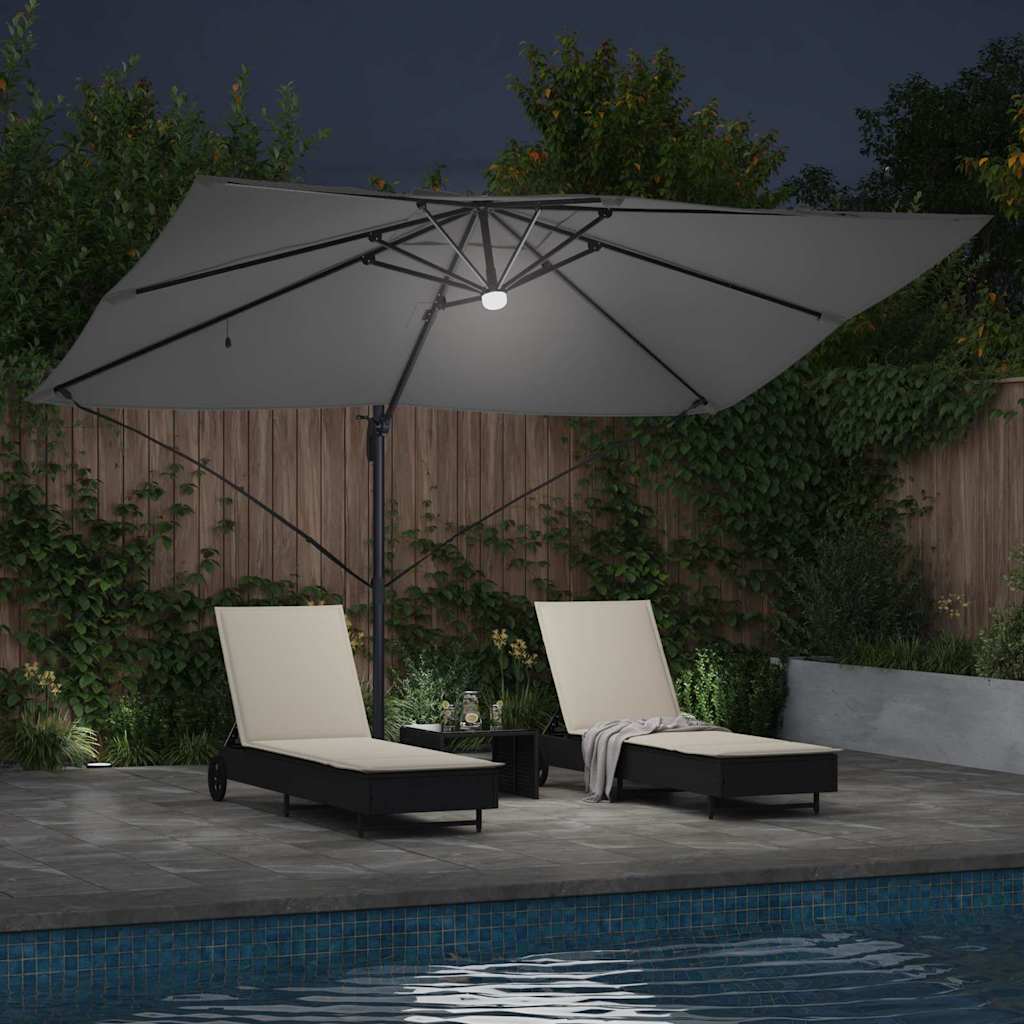 Parasoll Antrasitt 351 x 250 x 253 cm Polyester og aluminium