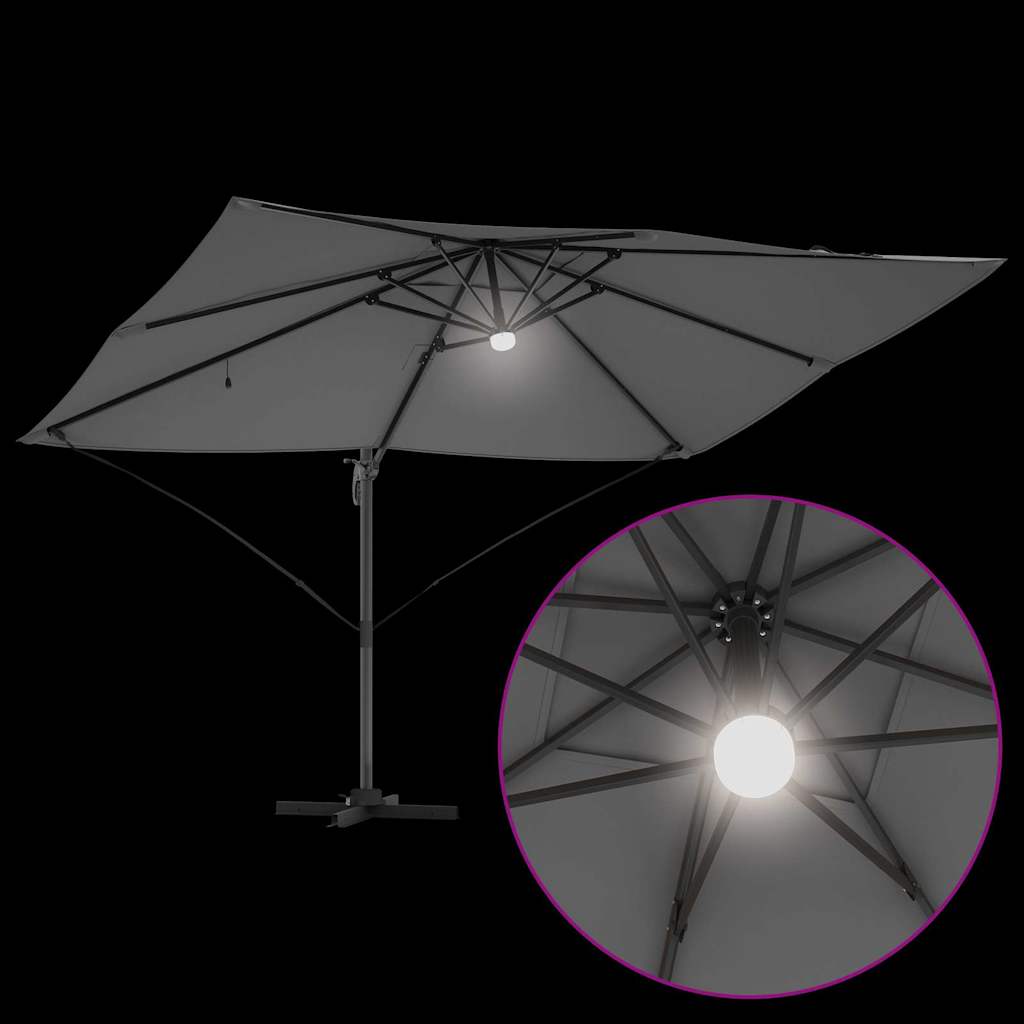 Parasoll Antrasitt 351 x 250 x 253 cm Polyester og aluminium
