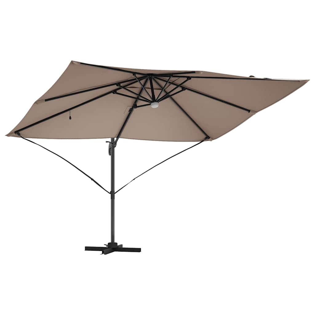 Parasoll Gråbrun 351 x 250 x 253 cm Polyester og aluminium