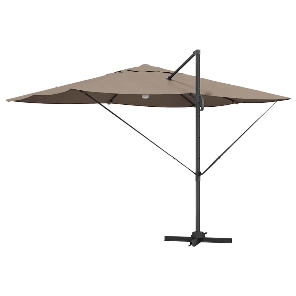 Parasoll Gråbrun 351 x 250 x 253 cm Polyester og aluminium
