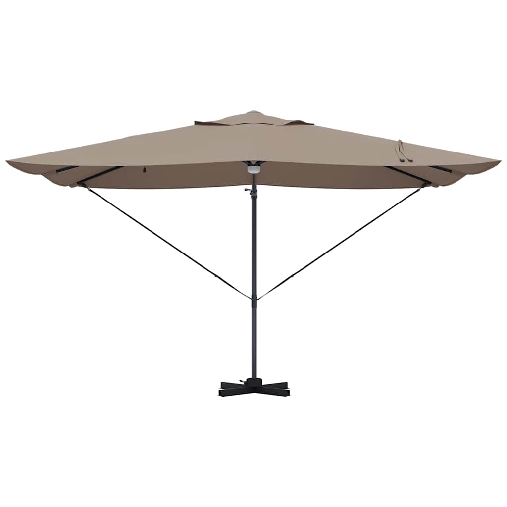 Parasoll Gråbrun 351 x 250 x 253 cm Polyester og aluminium
