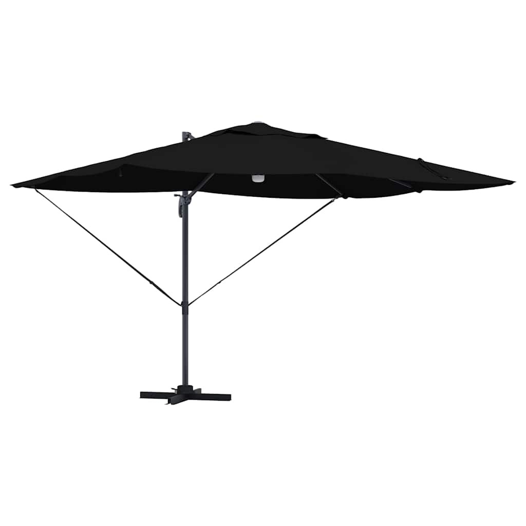 Parasoll Svart 351 x 250 x 253 cm Polyester og aluminium