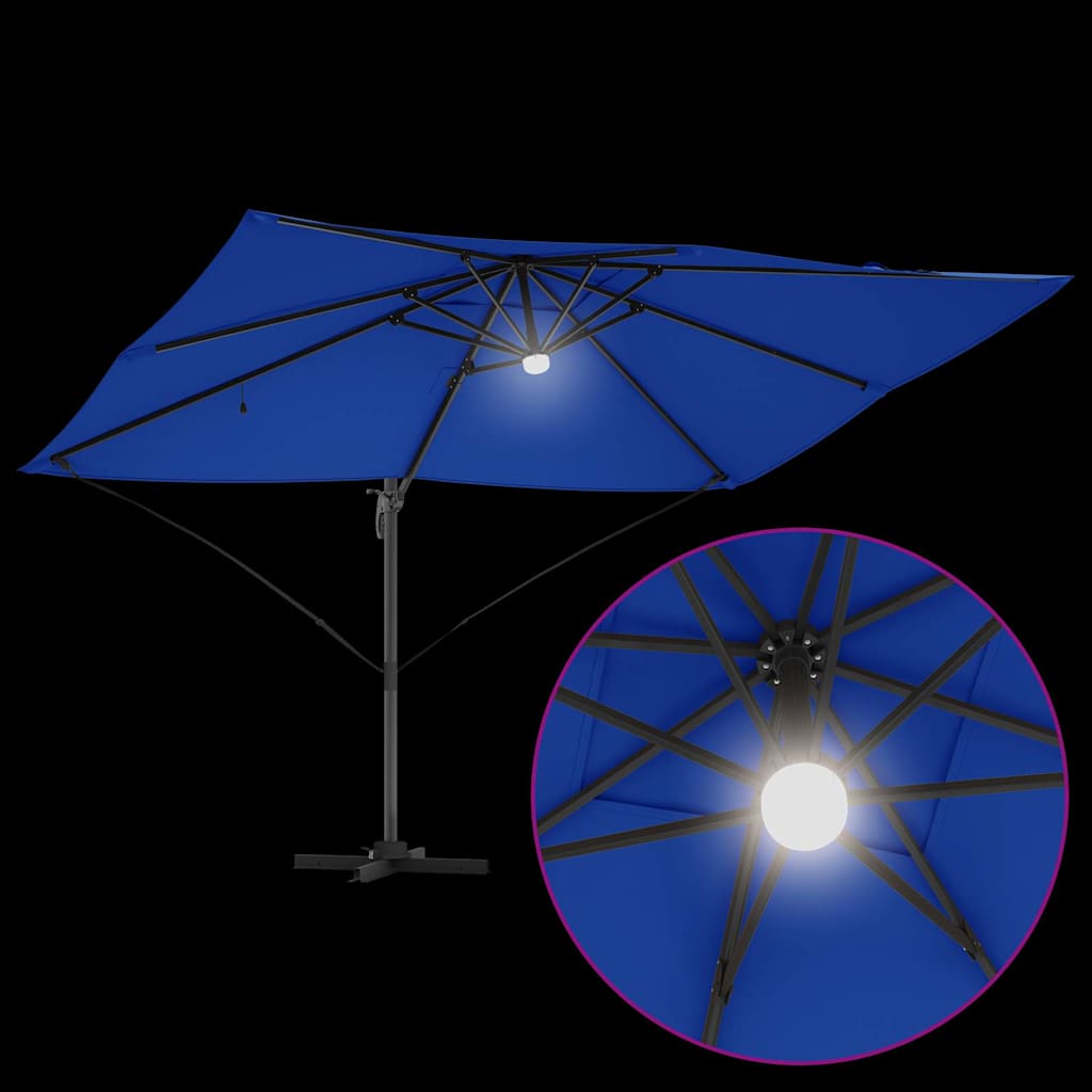 Parasoll 351 x 250 x 253 cm Polyester og aluminium Azurblå