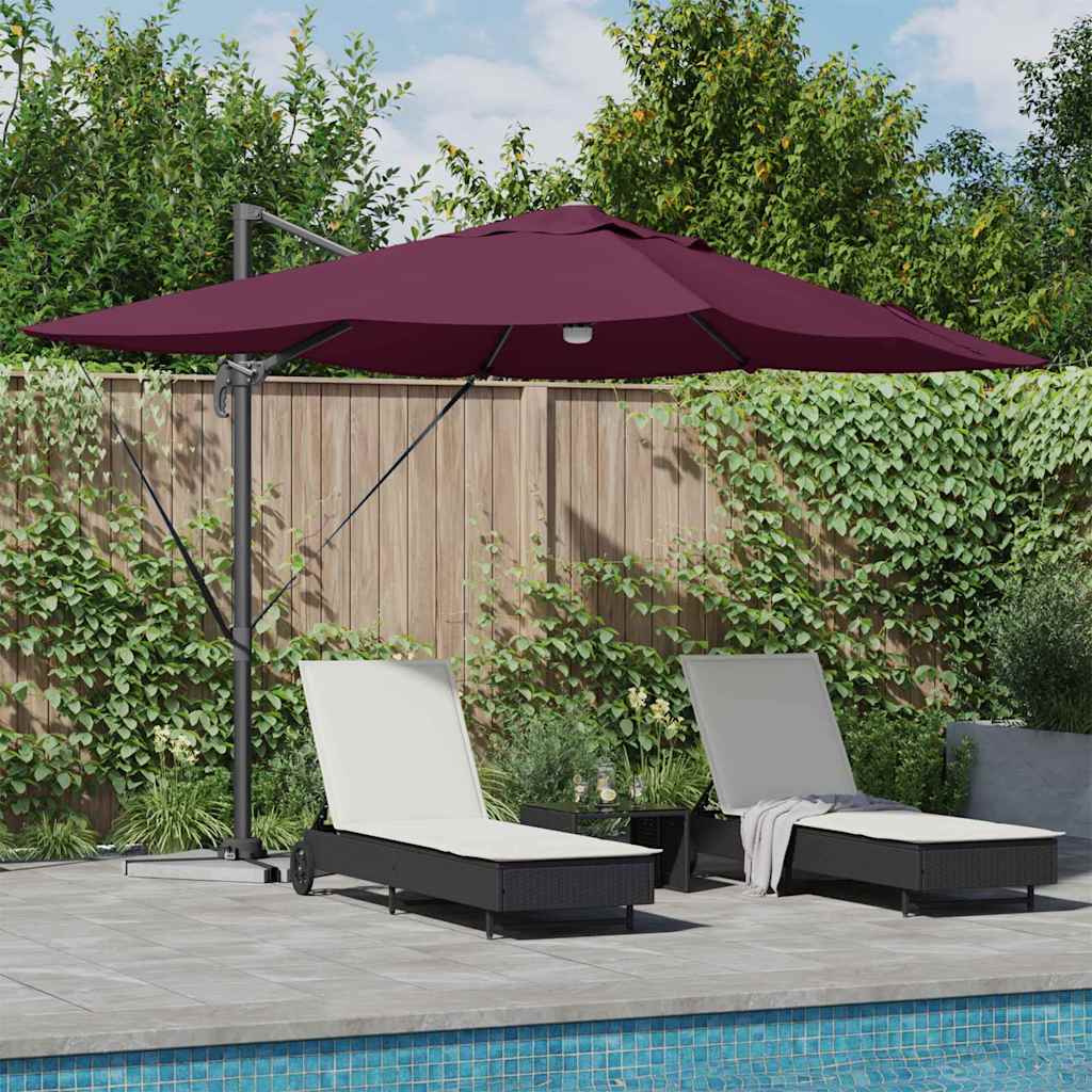 Parasoll Bordeaux Rød 351 x 250 x 253 cm Polyester og aluminium