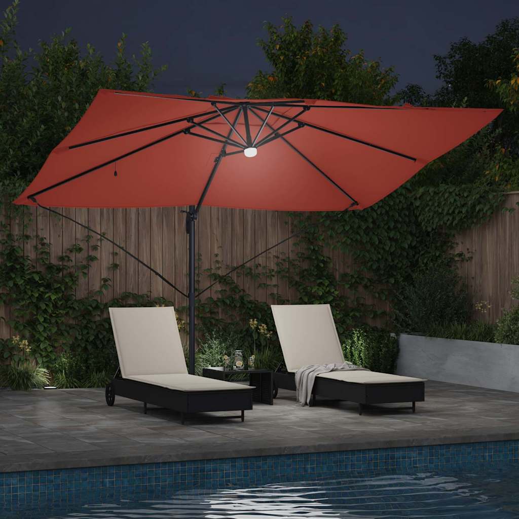 Parasoll Terrakotta 351 x 250 x 253 cm Polyester og aluminium