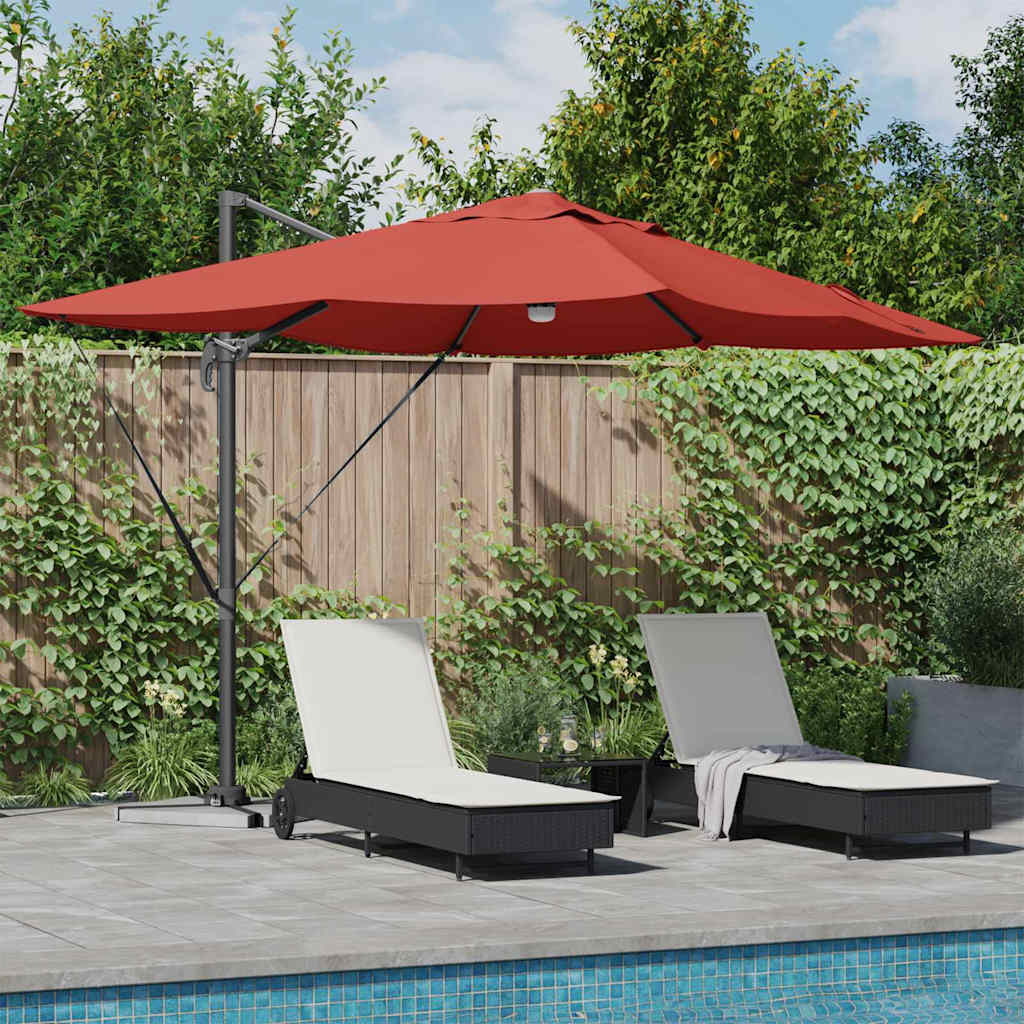 Parasoll Terrakotta 351 x 250 x 253 cm Polyester og aluminium