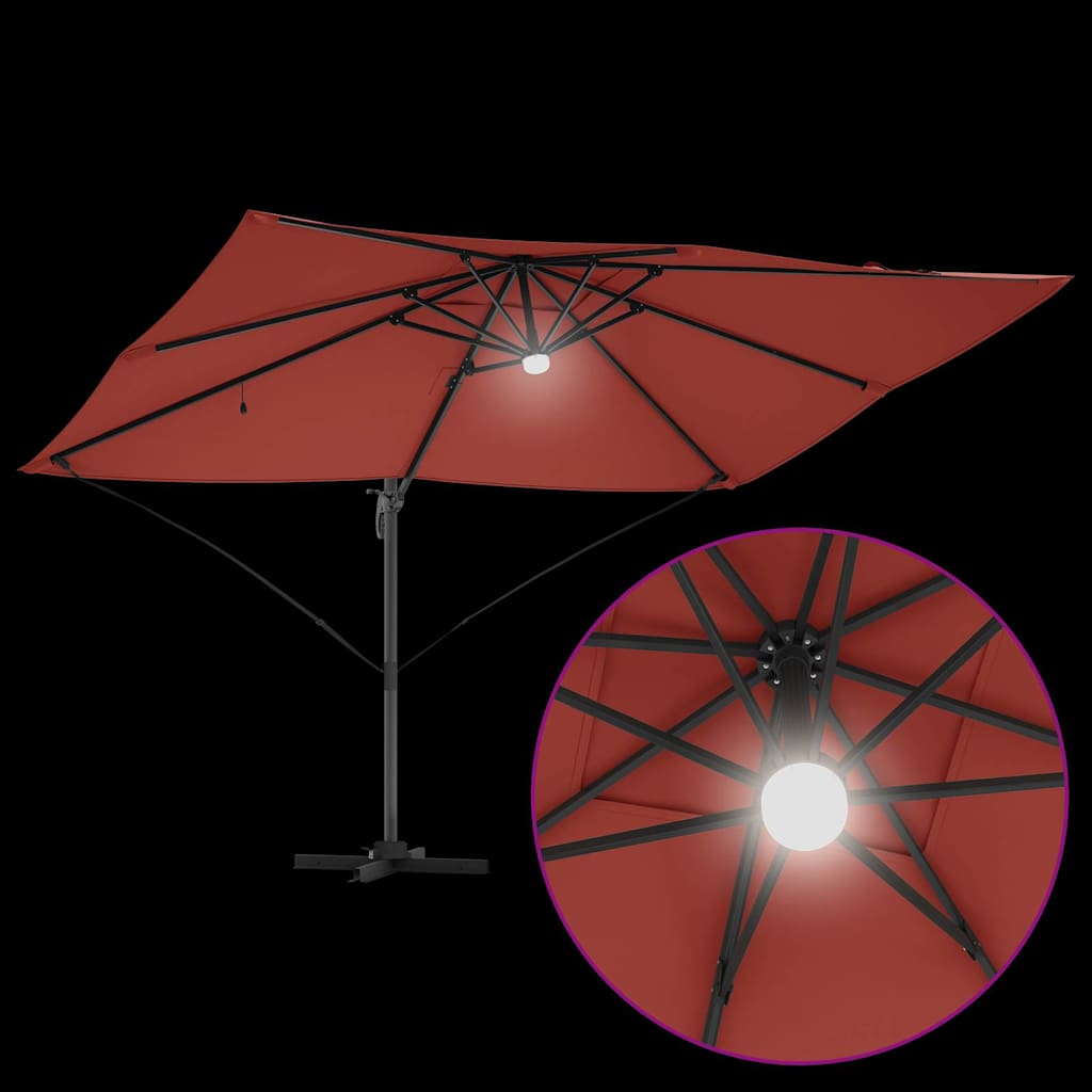Parasoll Terrakotta 351 x 250 x 253 cm Polyester og aluminium