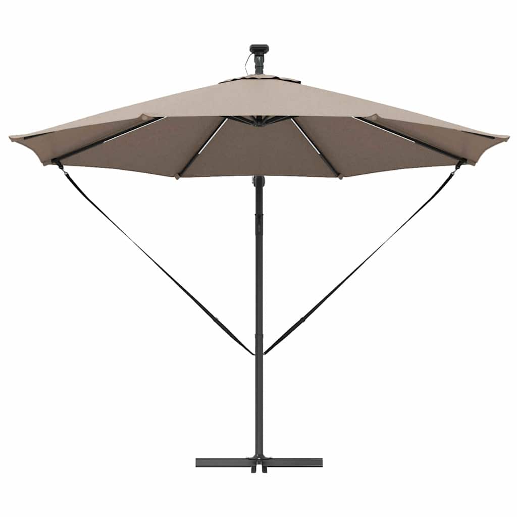 Parasoll Gråbrun 294 x 294 x 248 cm Polyester og aluminium