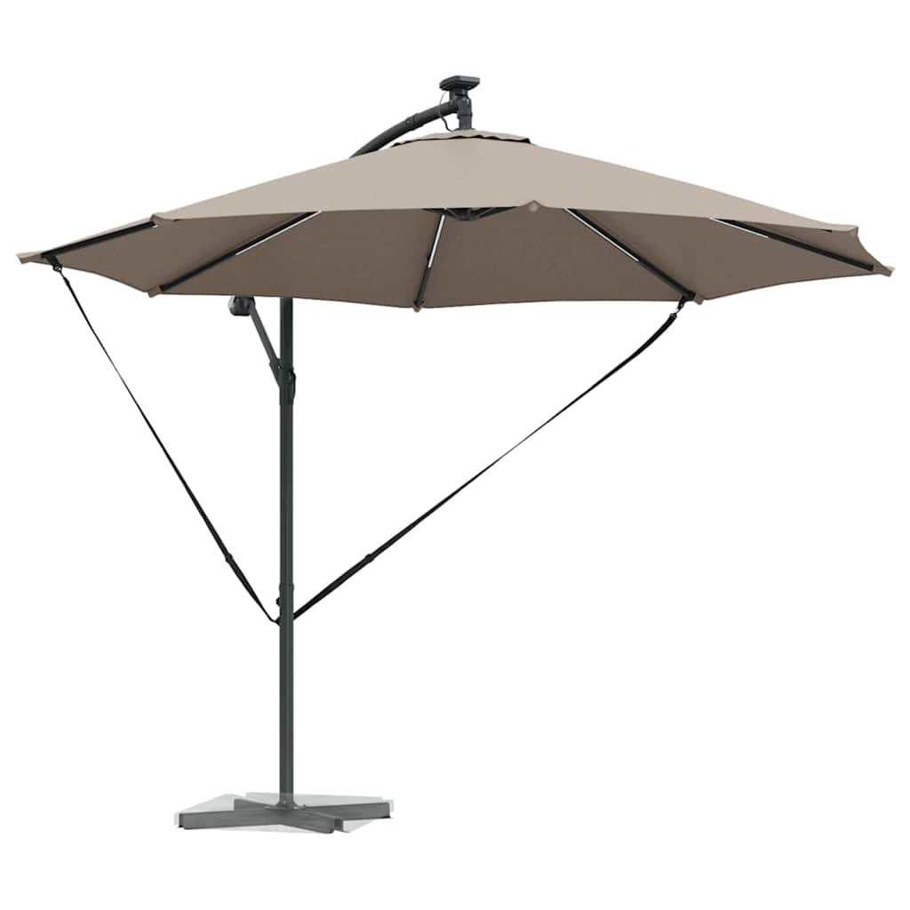 Parasoll Gråbrun 294 x 294 x 248 cm Polyester og aluminium