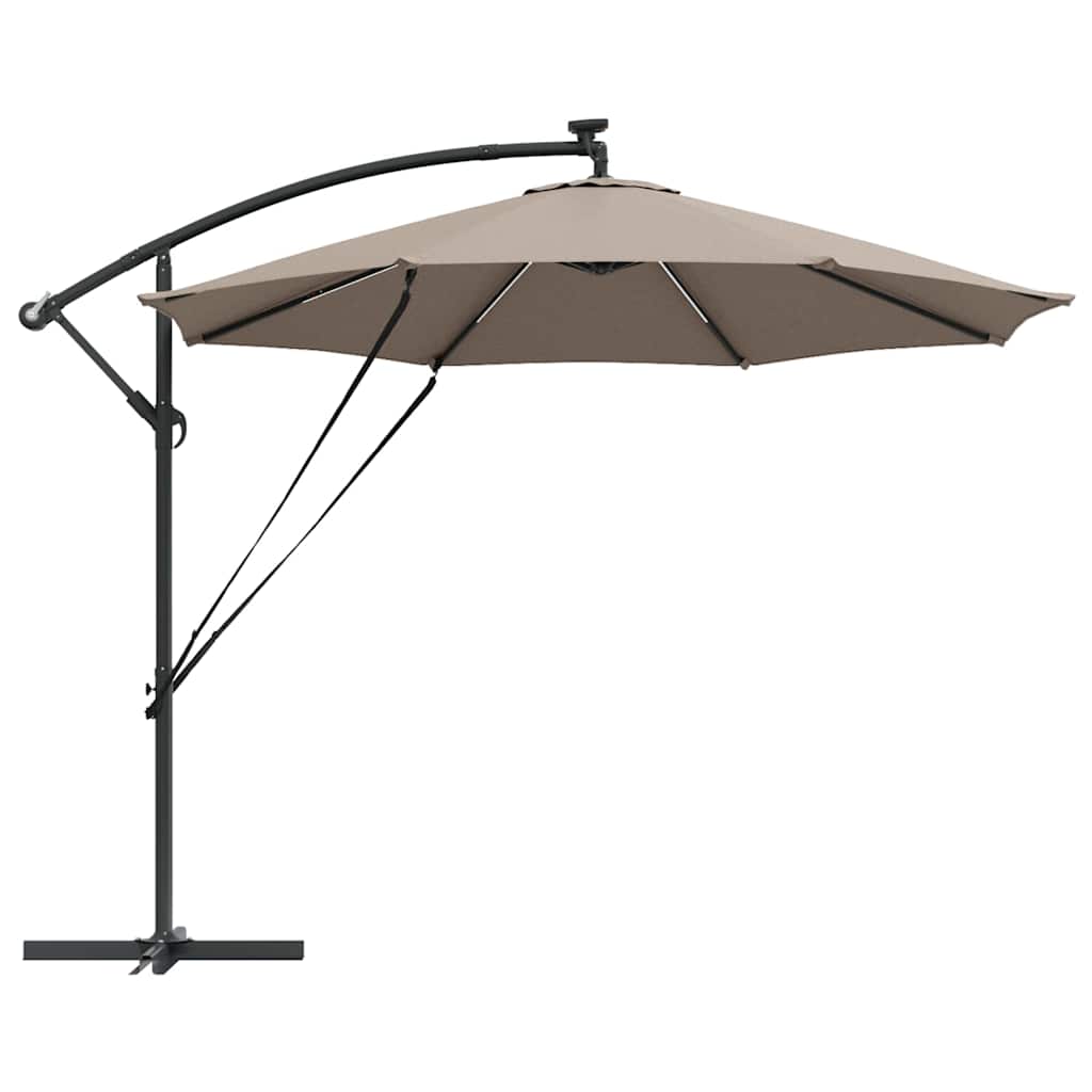 Parasoll Gråbrun 294 x 294 x 248 cm Polyester og aluminium