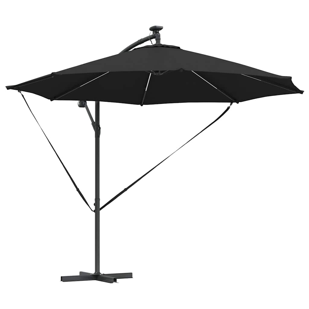 Parasoll 294 x 294 x 248 cm Polyester og aluminium Svart