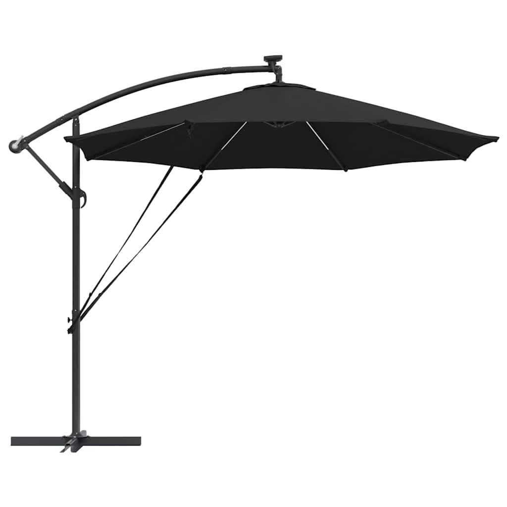 Parasoll 294 x 294 x 248 cm Polyester og aluminium Svart