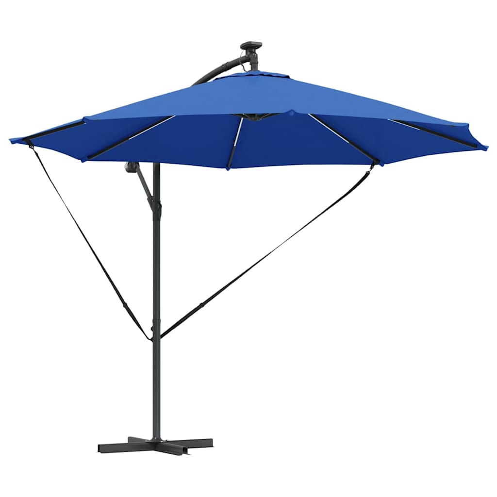 Parasoll 294 x 294 x 248 cm Polyester og aluminium Azurblå