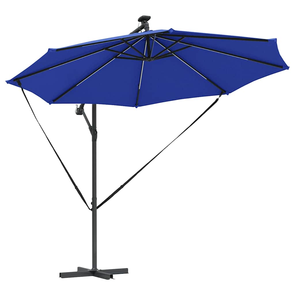 Parasoll 294 x 294 x 248 cm Polyester og aluminium Azurblå