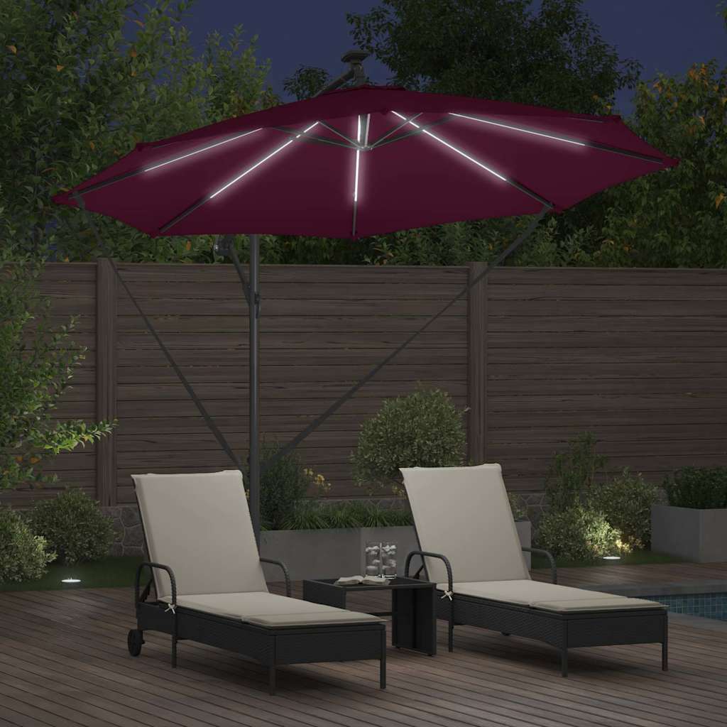 Parasoll Bordeaux Rød 294 x 294 x 248 cm Polyester og aluminium