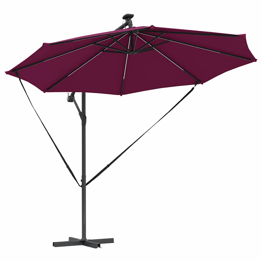 Parasoll Bordeaux Rød 294 x 294 x 248 cm Polyester og aluminium