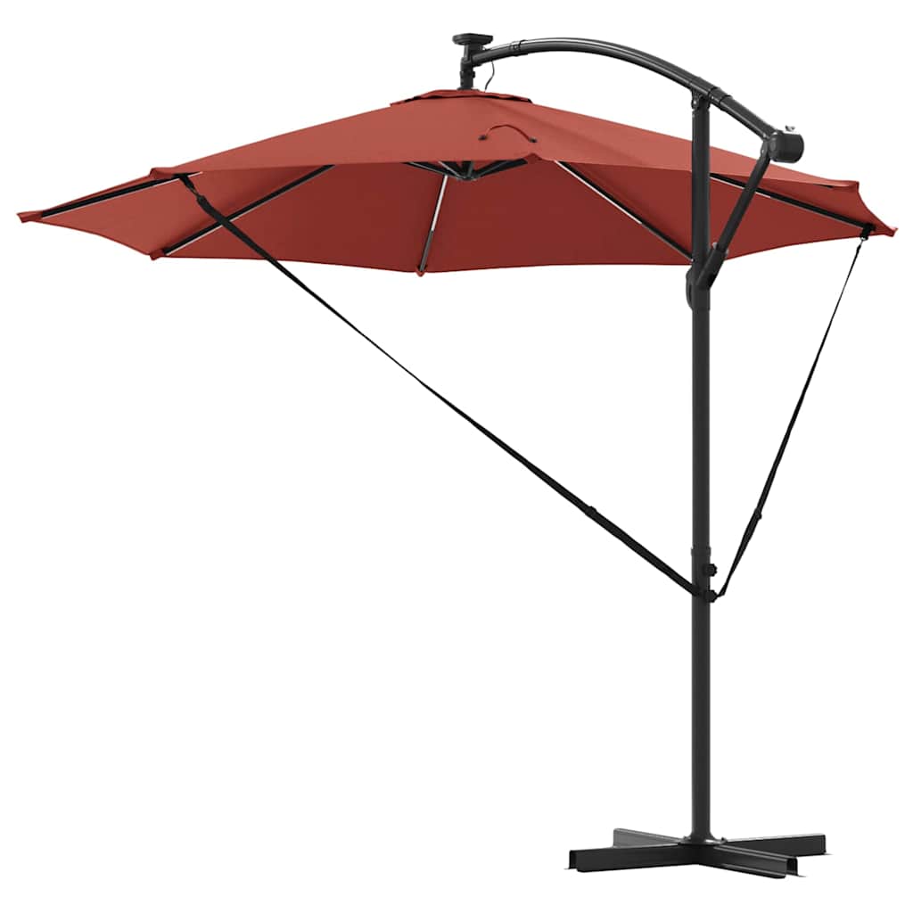 Parasoll Terrakotta 294 x 294 x 248 cm Polyester og aluminium