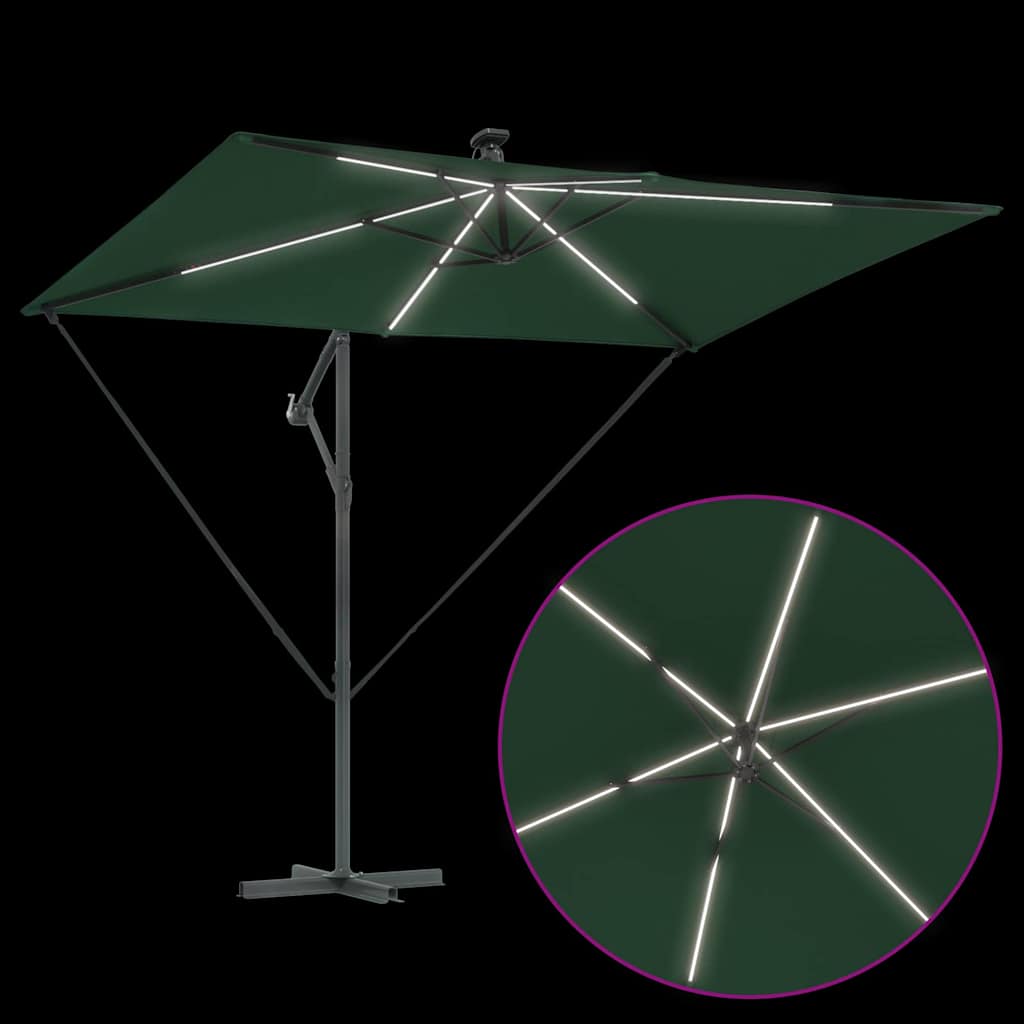 Parasoll grønn 294 x 200 x 270 cm Polyester og aluminium