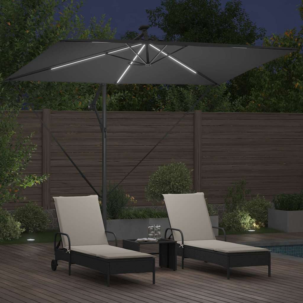 Parasoll Antrasitt 294 x 200 x 270 cm Polyester og aluminium