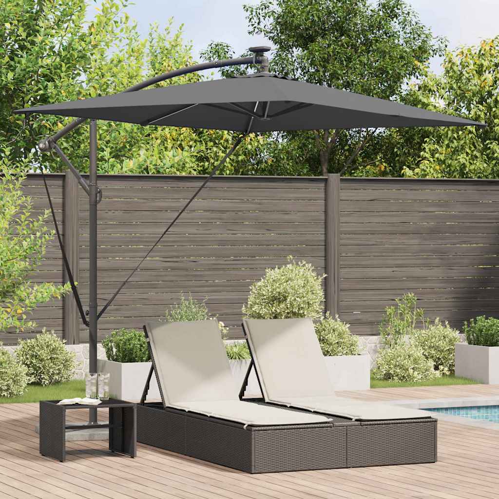 Parasoll Antrasitt 294 x 200 x 270 cm Polyester og aluminium