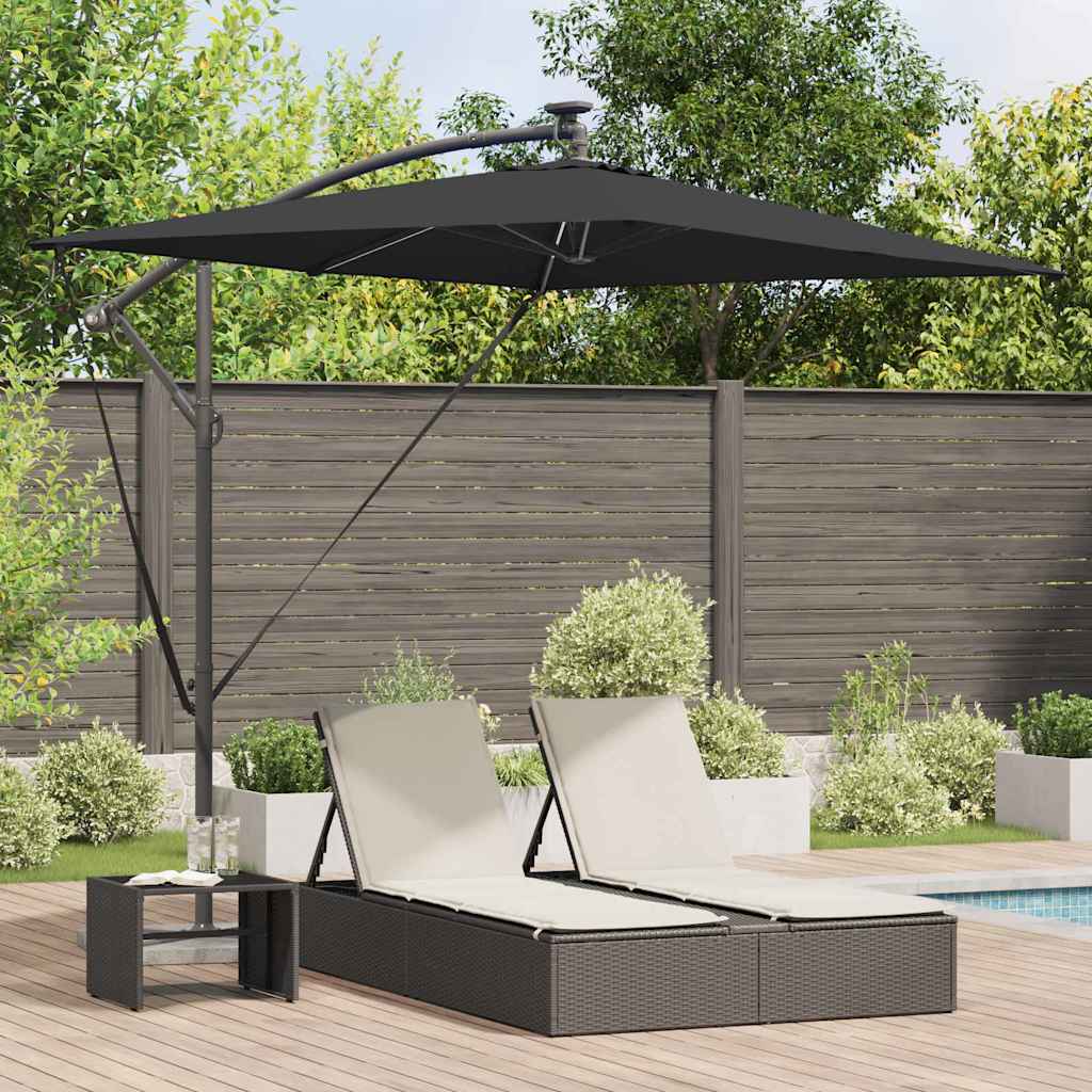 Parasoll Svart 294 x 200 x 270 cm Polyester og aluminium