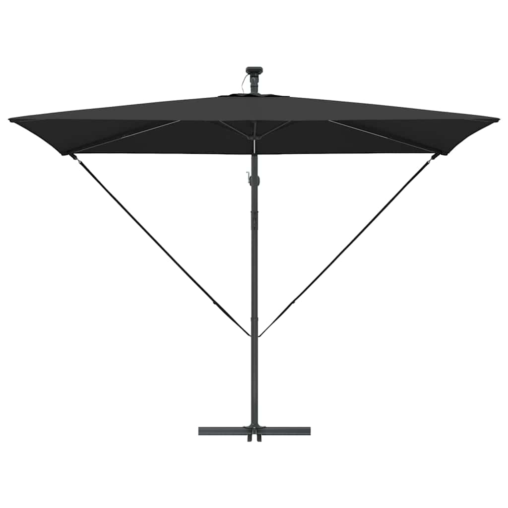 Parasoll Svart 294 x 200 x 270 cm Polyester og aluminium
