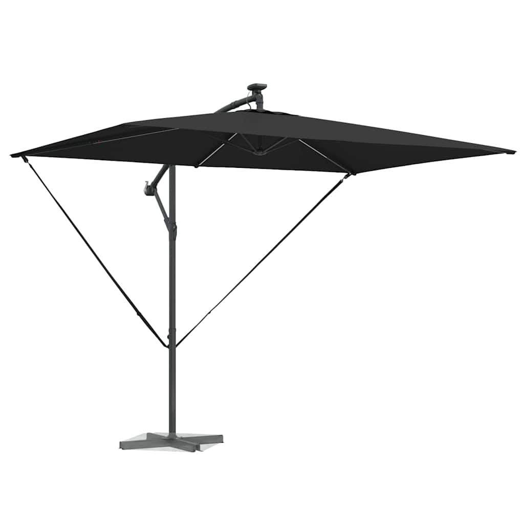 Parasoll Svart 294 x 200 x 270 cm Polyester og aluminium